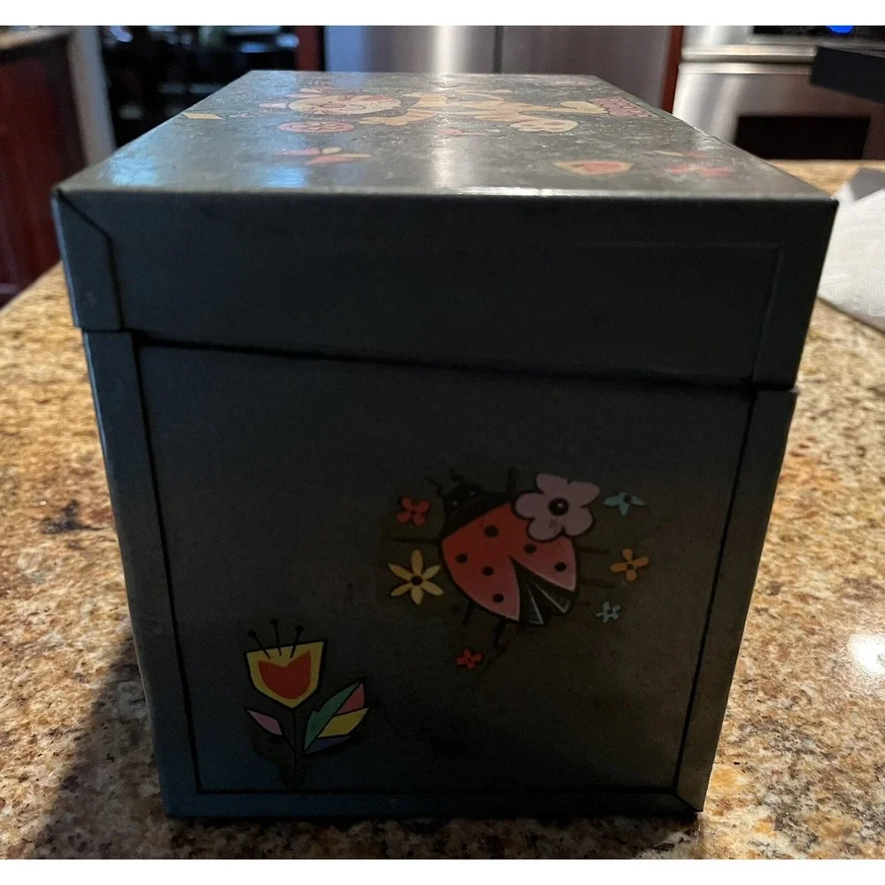 Vintage Metal Storage Tin/Box Tiger And Friends Sturdy Solid Construction 1950's